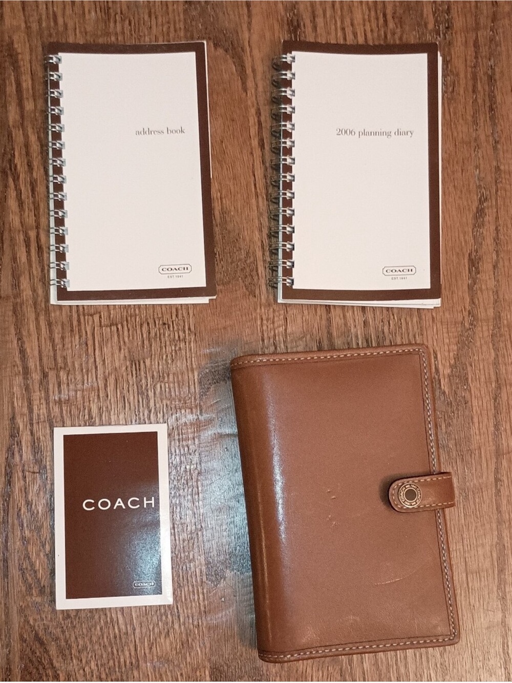 Coach 2006 Vintage Brown Leather Planning Diary And Address Book